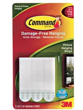 2 pls Command White Adhesive Picture Hanging Strips by Command holds up to 9 lbs